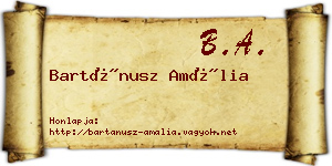 Bartánusz Amália névjegykártya